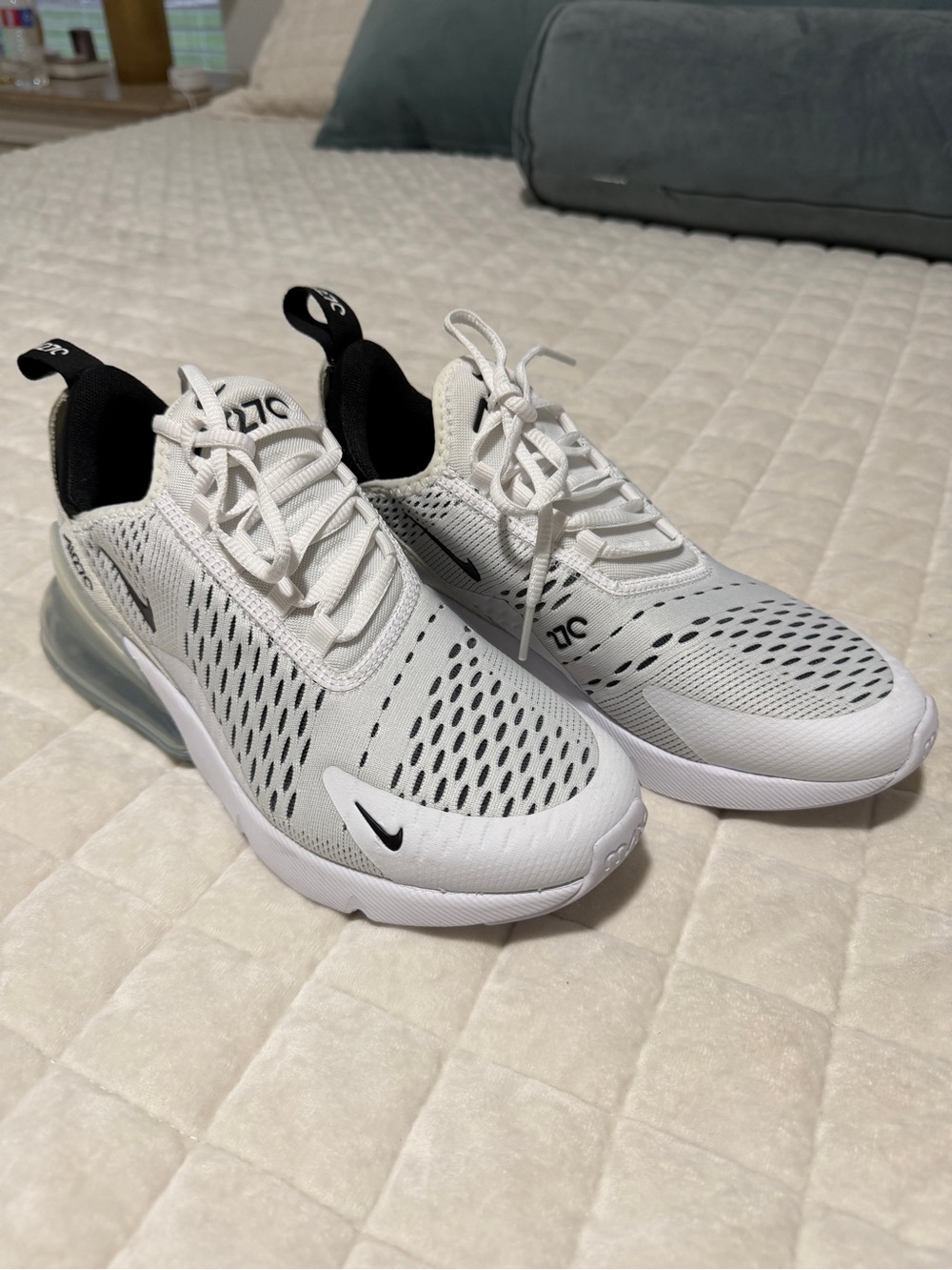 Nike Women’s Air Max 270 White and Black Running Sneakers